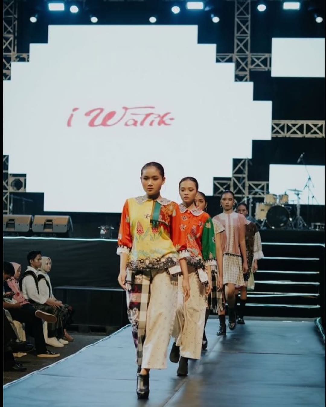 Model wearing Batik on runway